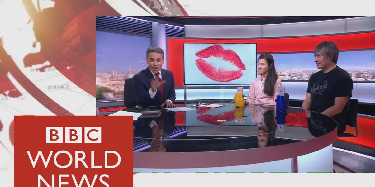 Emma Yann Zhang & Adrian David Cheok Introduce Kissenger on BBC World News